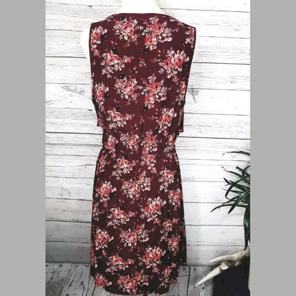 Forever 21 Floral Flowy Dress sz L - Picture 3 of 4